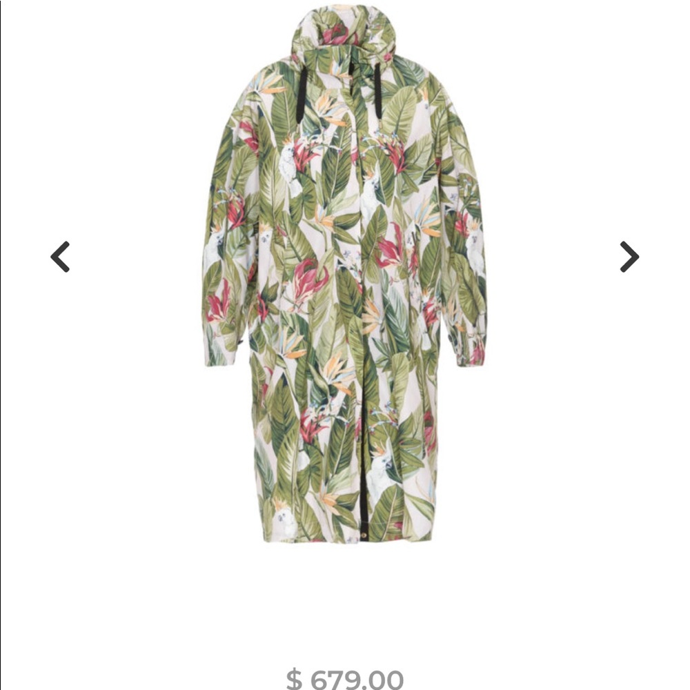 Woolrich keen longth coat flower and leaves print